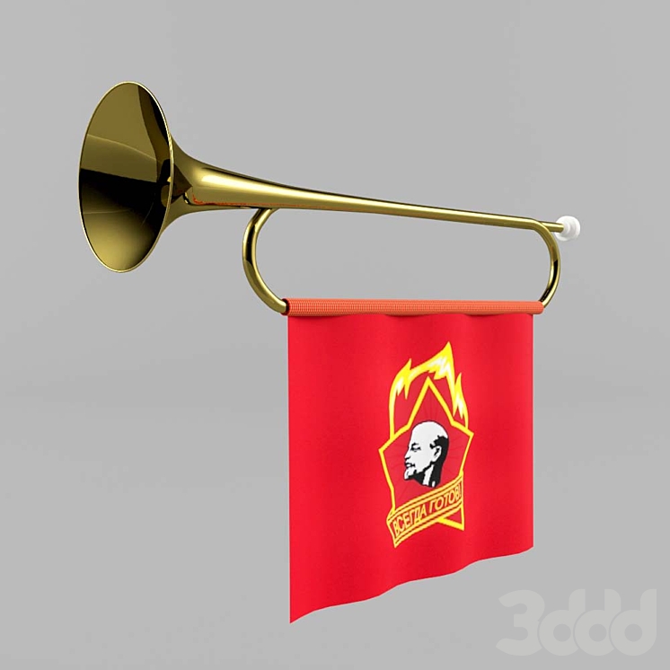 пионерский горн - Музыкальные инструменты - 3D модель