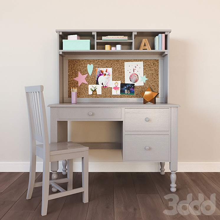 Catalina storage desk & shop tall hutch