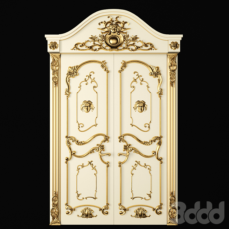 Дверь классическая, резная, декоративная, межкомнатная, золото, luxury ...