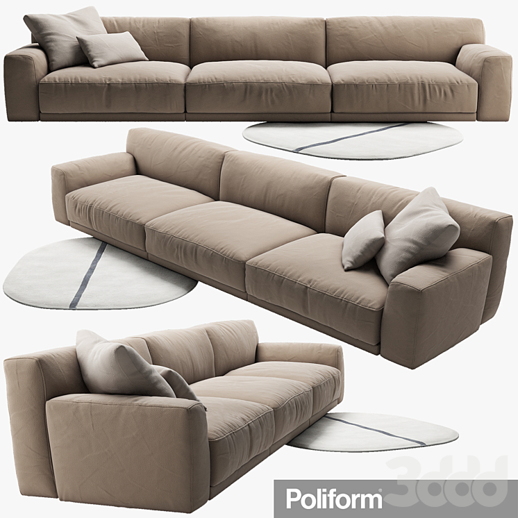 Poliform Paris Seoul sofa_3 - Диваны - 3D модель