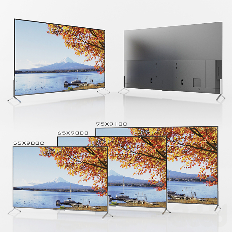 Sony TV XBR55X900C XBR65X900C XBR75X910C Телевизоры 3D модель
