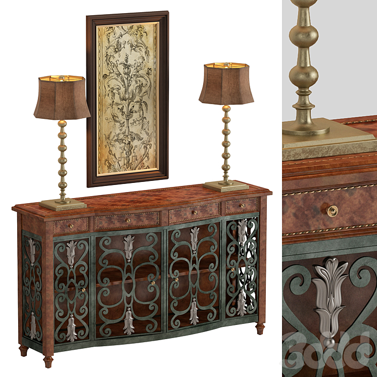 Консоль Комод Витрина Showcase Console Table - Тумбы, комоды - 3D модель