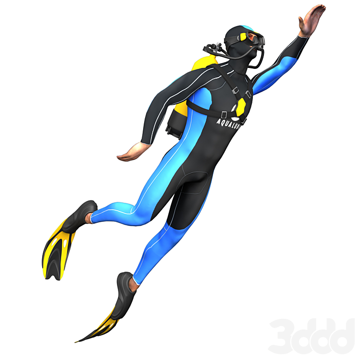 Дайвер 3. 3d модель акваланга. Дайвер 3. Водолаз 3д модель. Дайвер 3.