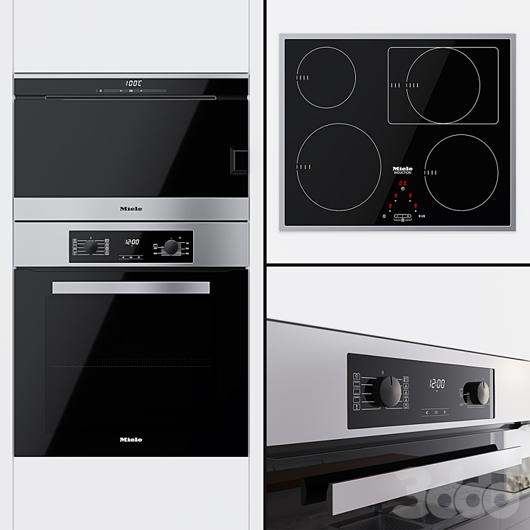 Miele - духовой шкаф H 2265 B Active, пароварка DG 6030 и варочная ...