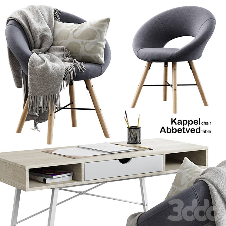 Jysk Kappel Chair Abbetved Table 3D