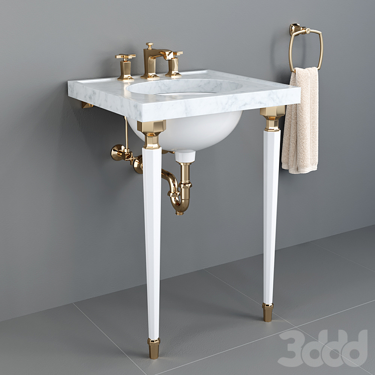 KOHLER "Kathryn" marble console tabletop Set Умывальники 3D модель