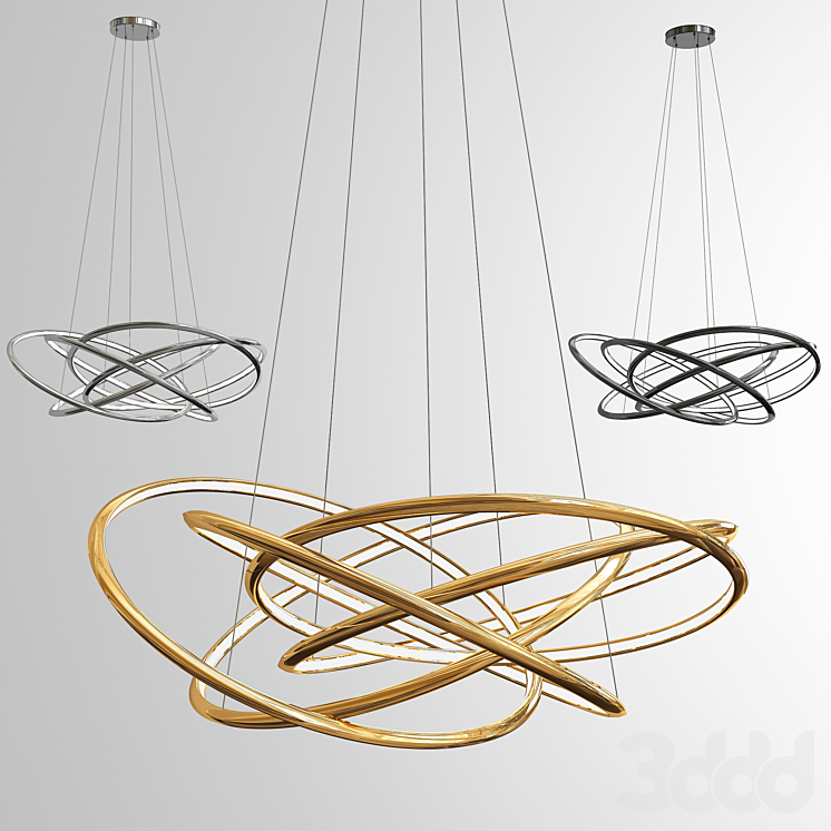 Pendant Lamp Saturn LED Light 3 Types Подвесной 3D модель