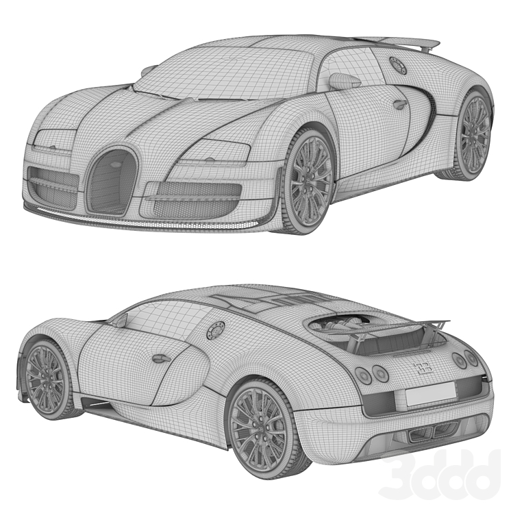 bugatti veyron - Транспорт - 3D модель