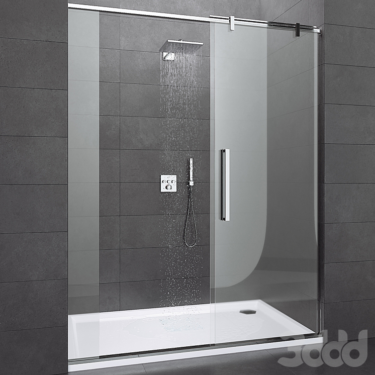Shower Room and Grohe Set 01 - Душевая кабина - 3D модель