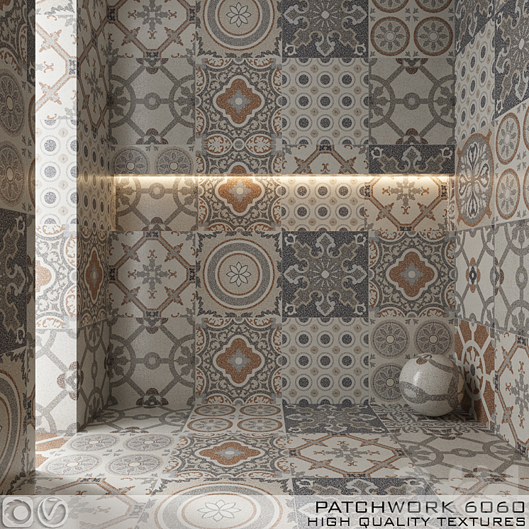 Керамическая плитка PATCHWORK 6060 - Кафель, Плитка - 3D модель