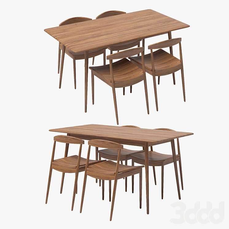 West Elm Lena Mid Century Table Chairs Dining Set