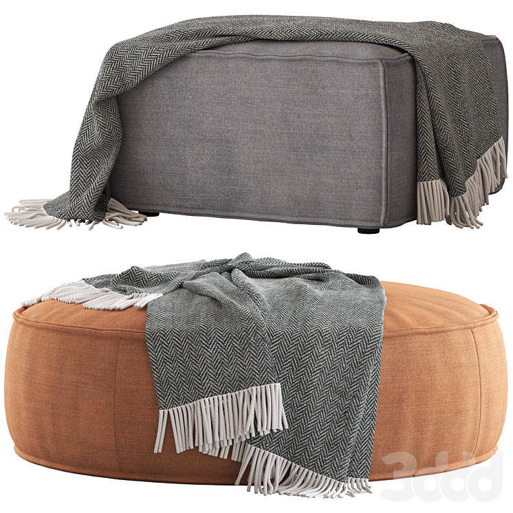 Orlando seamed shop round ottoman