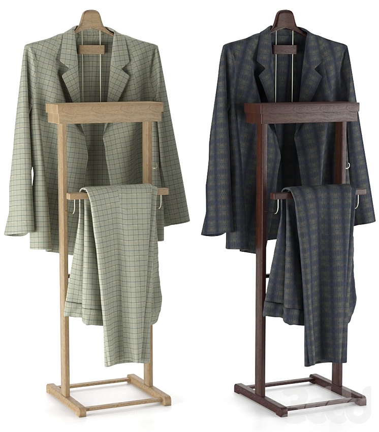 Вешалка напольная для костюма и одежды с полкой - Одежда - 3D модель