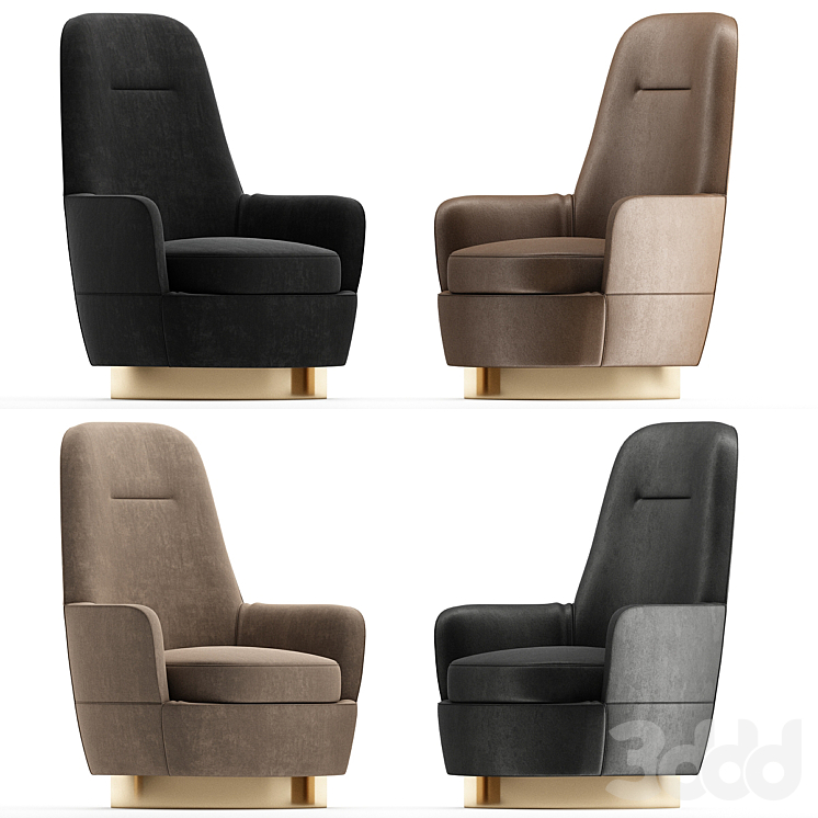 Minotti Jacques Bergere Armchair Fixed 3D