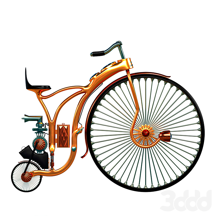 bicycle steampunk 3D Модель in Велосипед 3DExport