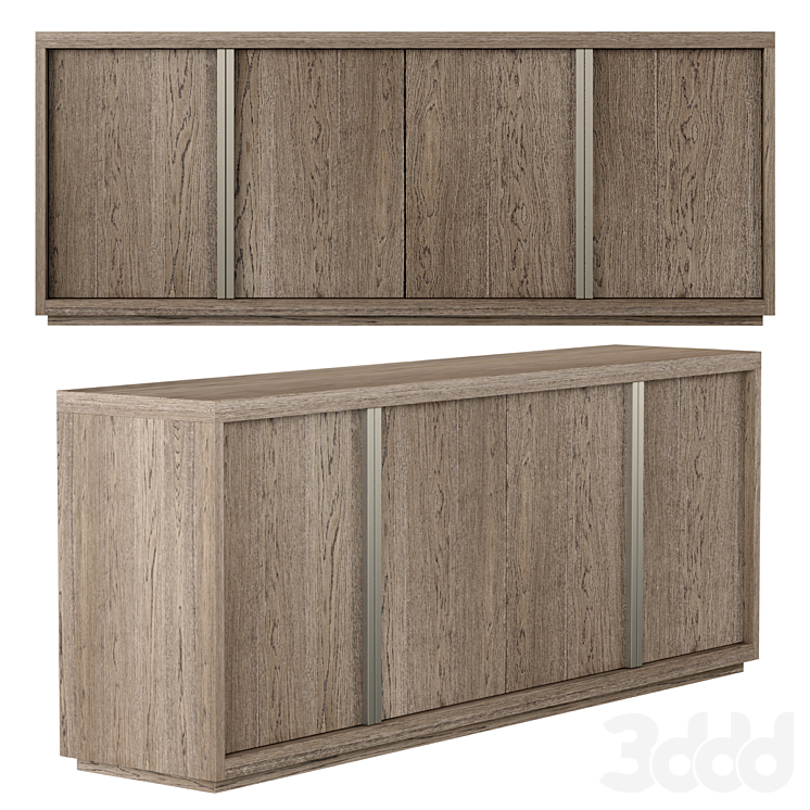 RH Modern Bezier panel 4door sideboard Тумбы, комоды 3D модель