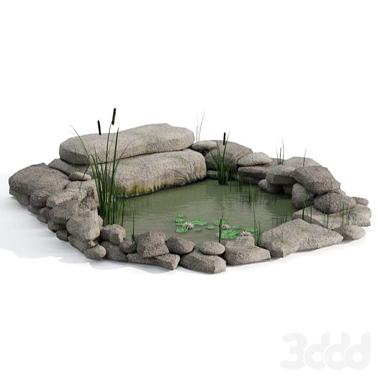 Искусственный пруд - Детали окружающей среды - 3D модель