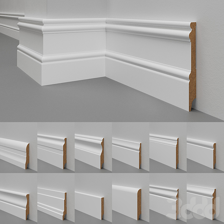 Плинтуса МДФ Madest Decor (28 штук) - Лепнина - 3D модель