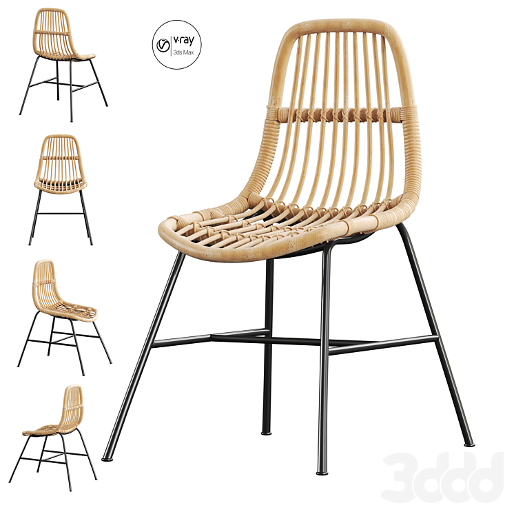 Rattan Dining Chair Стулья 3D модель