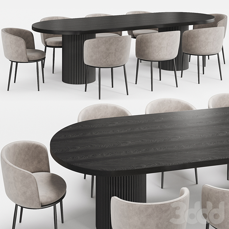 Benjamin ripple oval store dining table