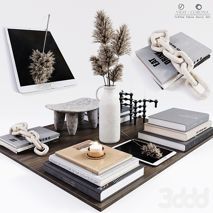 Coffee table store decor set