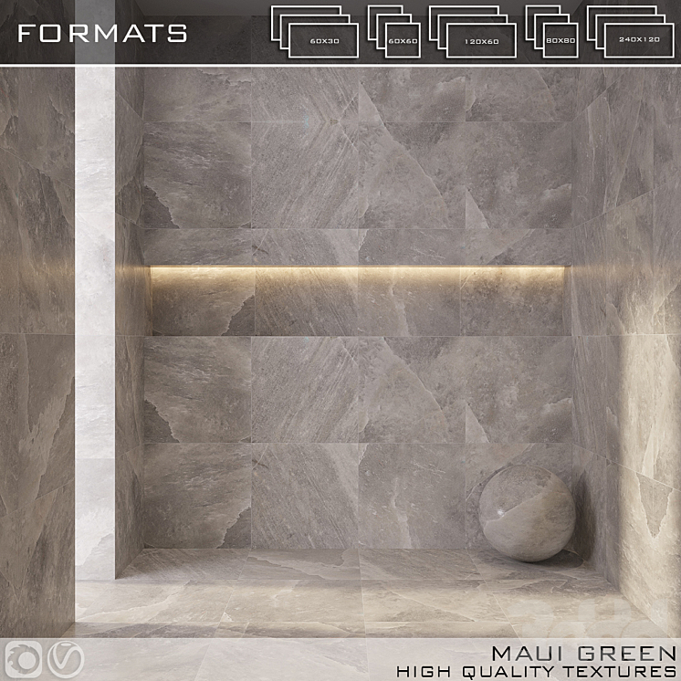Керамическая плитка CERIM MAUI GREEN - Кафель, Плитка - 3D модель