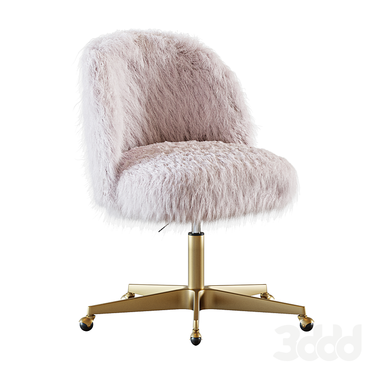 RH ALESSA KASHMIR FAUX FUR DESK CHAIR Офисная мебель 3D модель