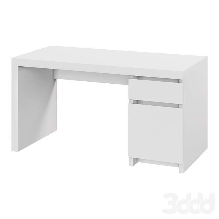 MALM МАЛЬМ Письменный стол, белый140x65 см - Столы - 3D модель