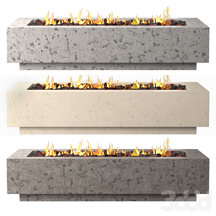 IXTAPA RECTANGULAR PLINTH FIRE TABLE Камин 3D модель