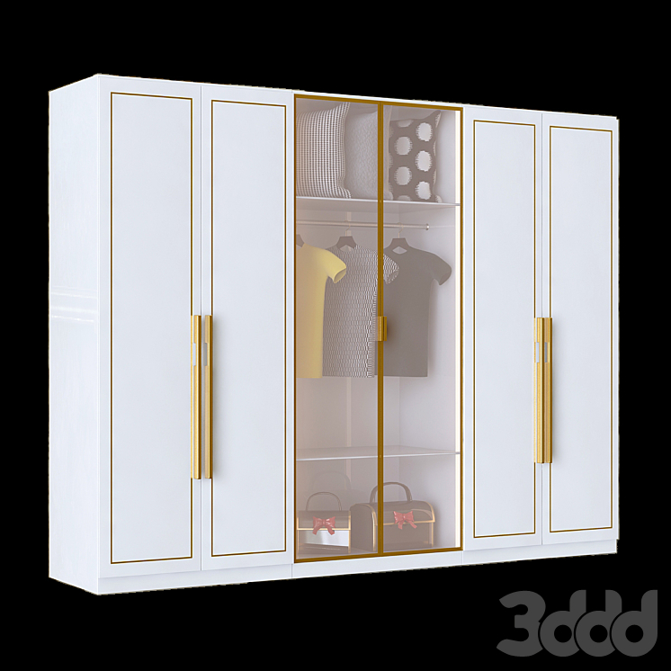 Nordik style wardrobe - Шкафы - 3D модель