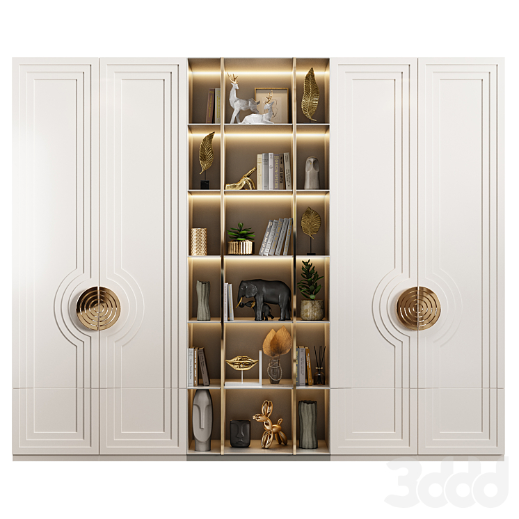 Neoclassical wardrobe 12 - Шкафы - 3D модель
