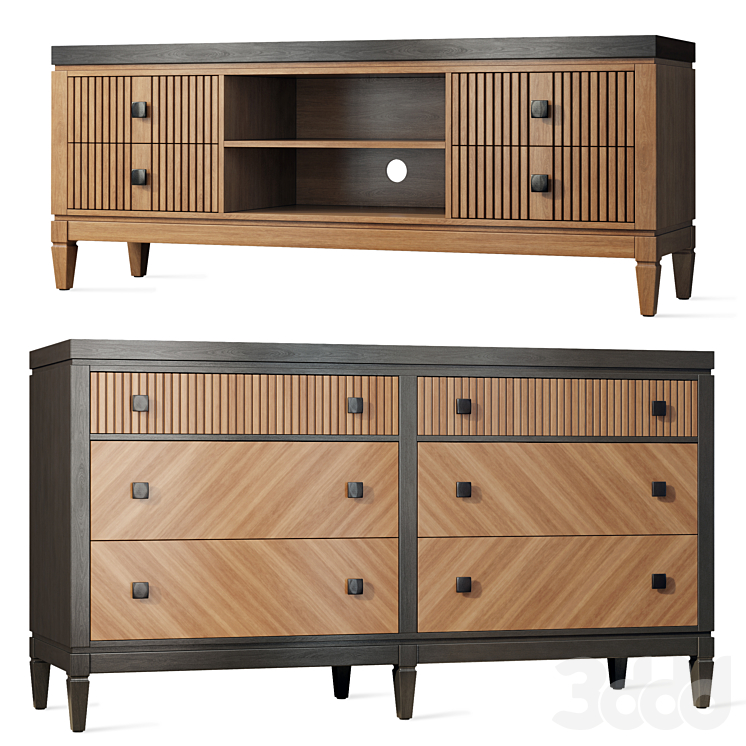 Комод тумба под телевизор Фокстрот Сивер Dresser - Тумбы, комоды - 3D ...