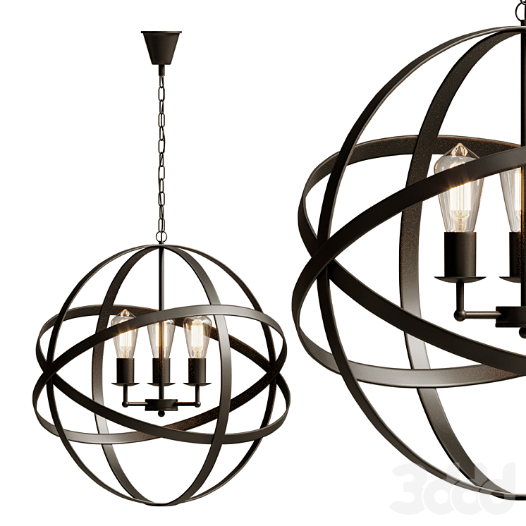 Подвесной светильник iron farn flat pendant - Подвесной - 3D модель