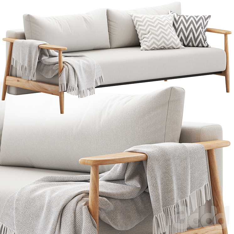 CB2 Una Sleeper Sofa Диваны 3D модель