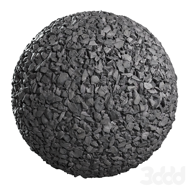 Серый гравий (Gray gravel) - Камень - 3D модель