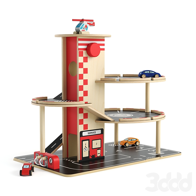 Детская многоуровневая парковка - Игрушки - 3D модель