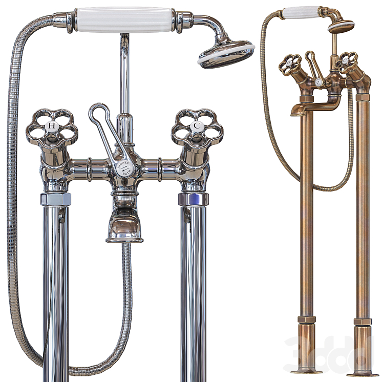 Напольный смеситель для ванны Drummonds Смеситель 3D модель