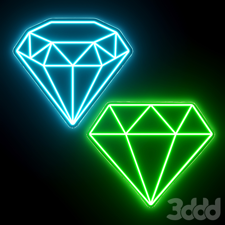 Daimond Neon Signs - Неон - 3D модель