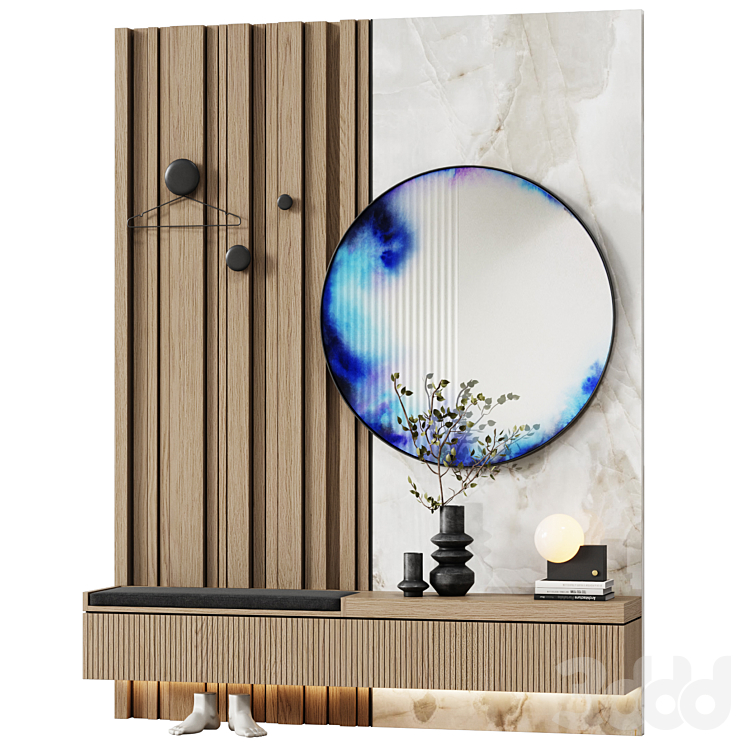 Прихожая модульная в современном стиле минимализм 10 - Прихожая - 3D модель