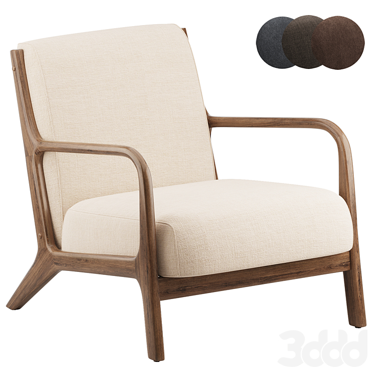 Rodney Wood Arm Chair Threshold 3D