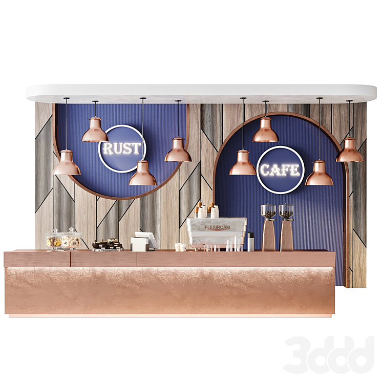 Дизайн проект кофейни в ТРЦ - Ресторан - 3D модель