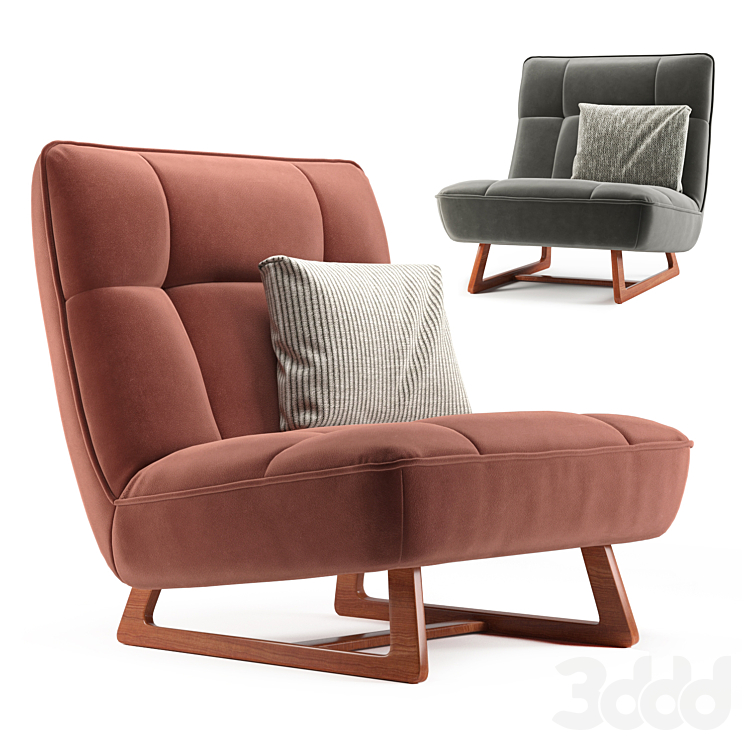 Кресло Рибс Velvet DIVAN.ru - Кресла - 3D модель