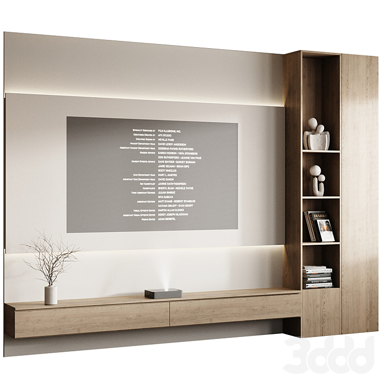TV Set and Projector 2 - ТВ стенка - 3D модель
