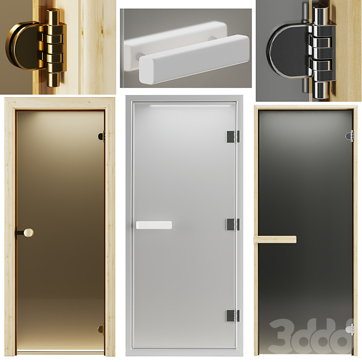 Стеклянные двери для турецкой сауны и хамама Doorwood - Двери - 3D модель