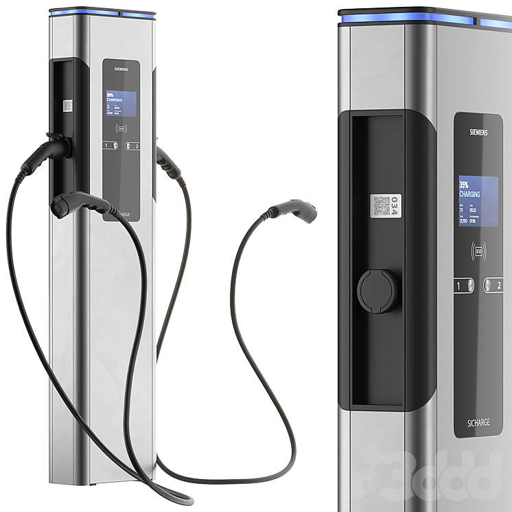 EV Charger SICHARGE CC AC22 by SIEMENS Городская среда 3D модель
