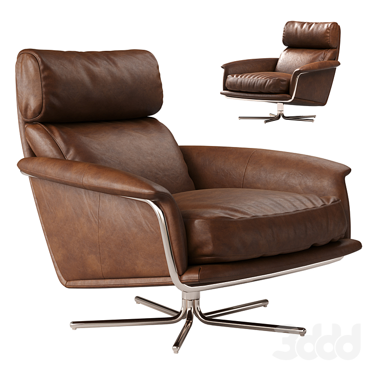 Kristoff Leather Swivel Chair - Кресла - 3D модель