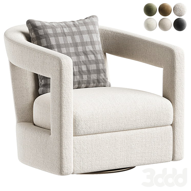 Bernhardt Alana Hunter Green Swivel Chair - Кресла - 3D модель