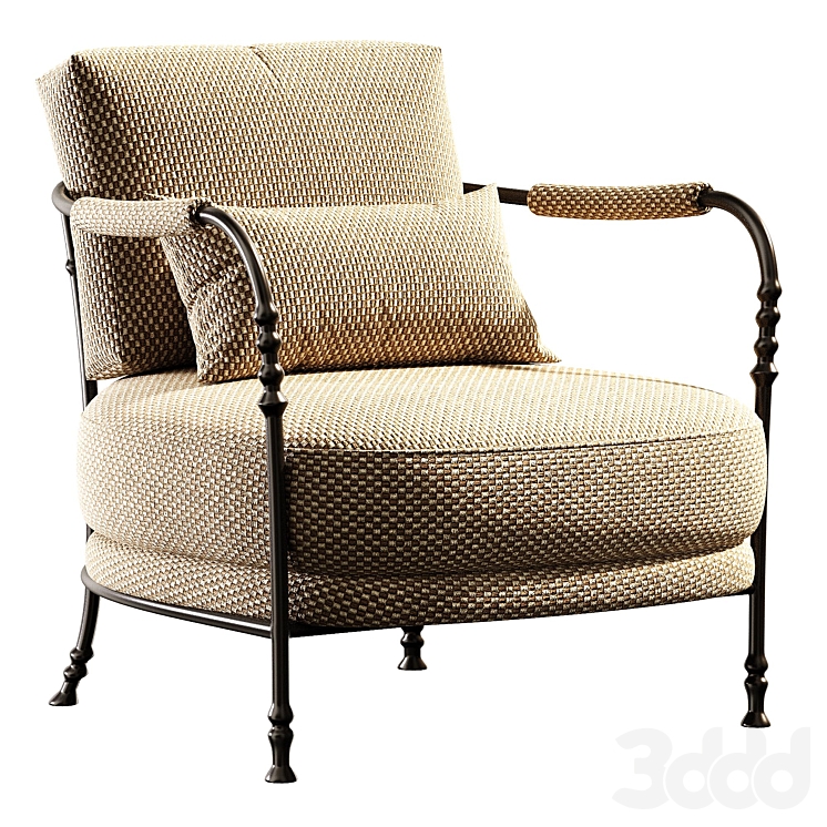 Muirfield Sculptural Metal Accent Chair by Jake Arnold - Кресла - 3D модель