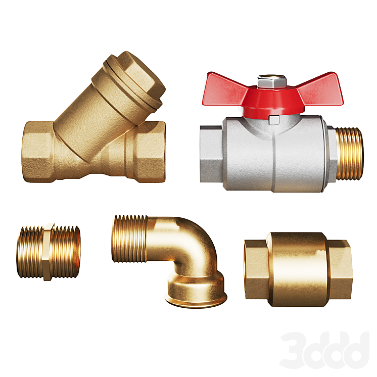 Набор фитингов для воды - Разное - 3D модель