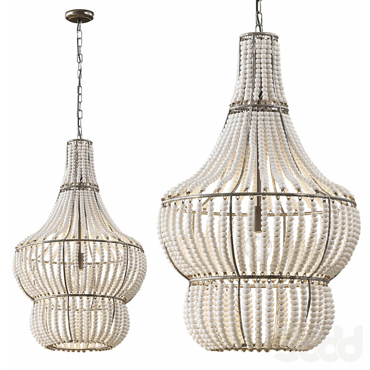 Blanca Chandelier with Wooden Beads by Jamie Young - Подвесной - 3D модель